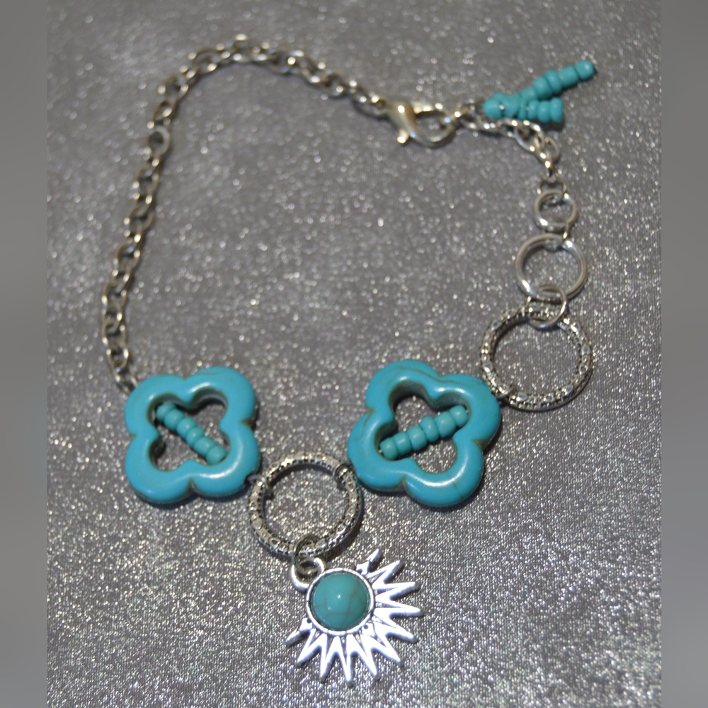Turquoise and Western Sun chain bracelet BC-15-005